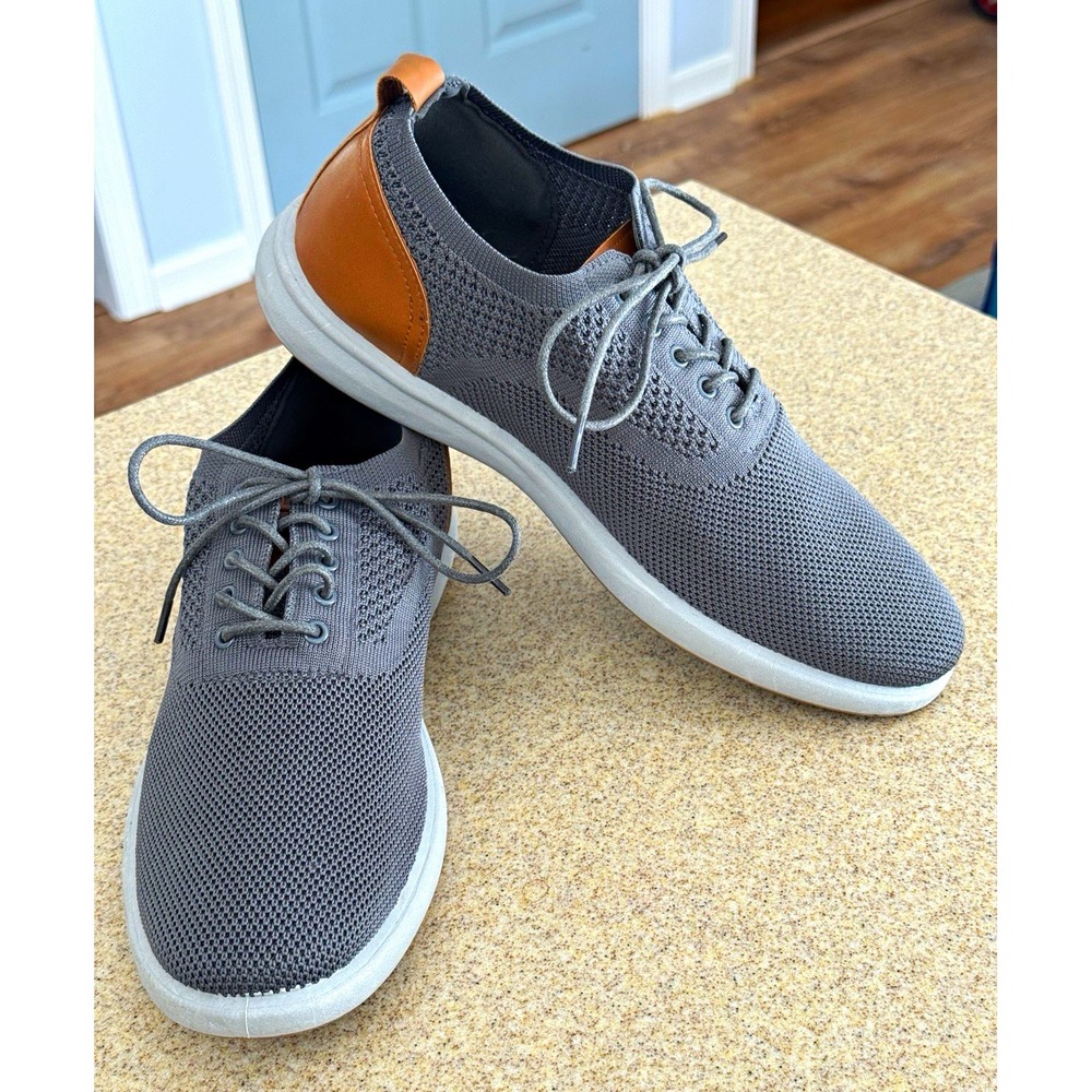 G.H. Bass & Co. Men's Gray Knit Oxford Lace Up Sneaker Casual Shoes US 10.5